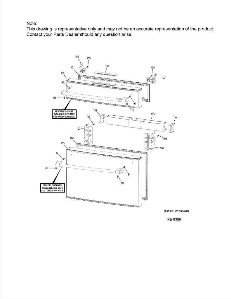 WG03A03447 REFRIGERATOR FREEZER DOOR GASKET 0060863378A - XPart Supply