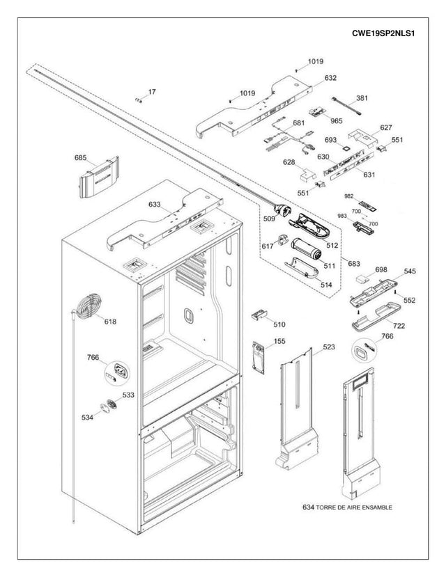 WR01L13701 Refrigerator Cntrl Board Overlay - XPart Supply