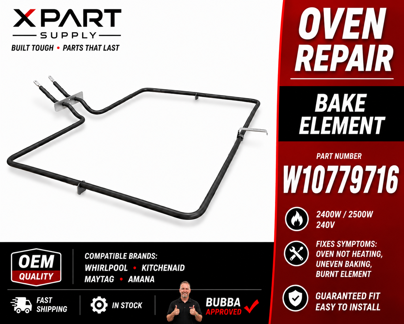 Whirlpool Range Oven Bake Element W10779716 - OEM & XPart Options