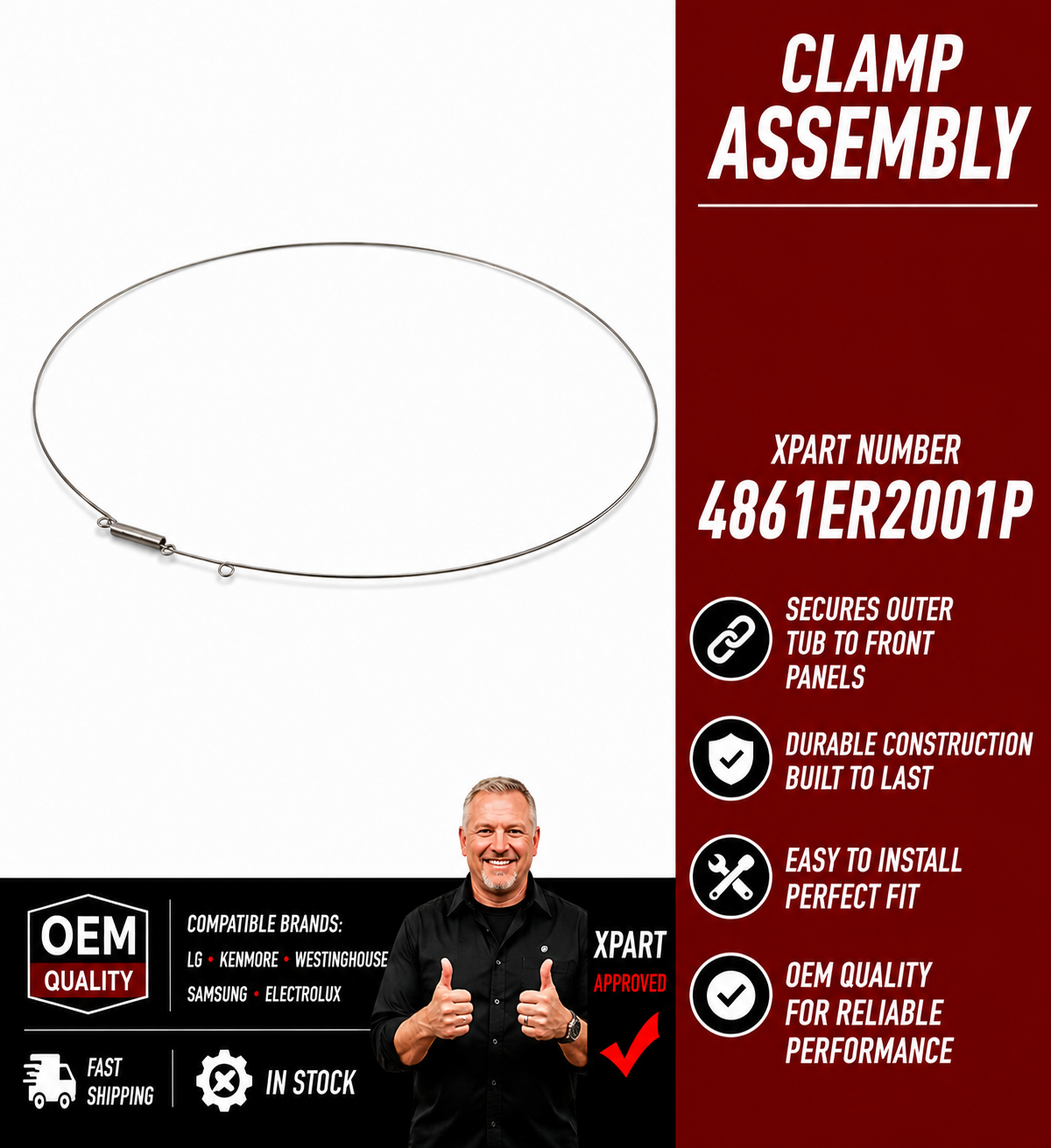 LG 4861ER2001P Washer Clamp Assembly – Fix Hose Leaks Fast