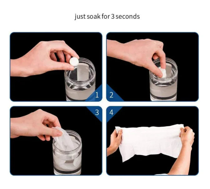 Compressed Dry Towelette, Puck-Style