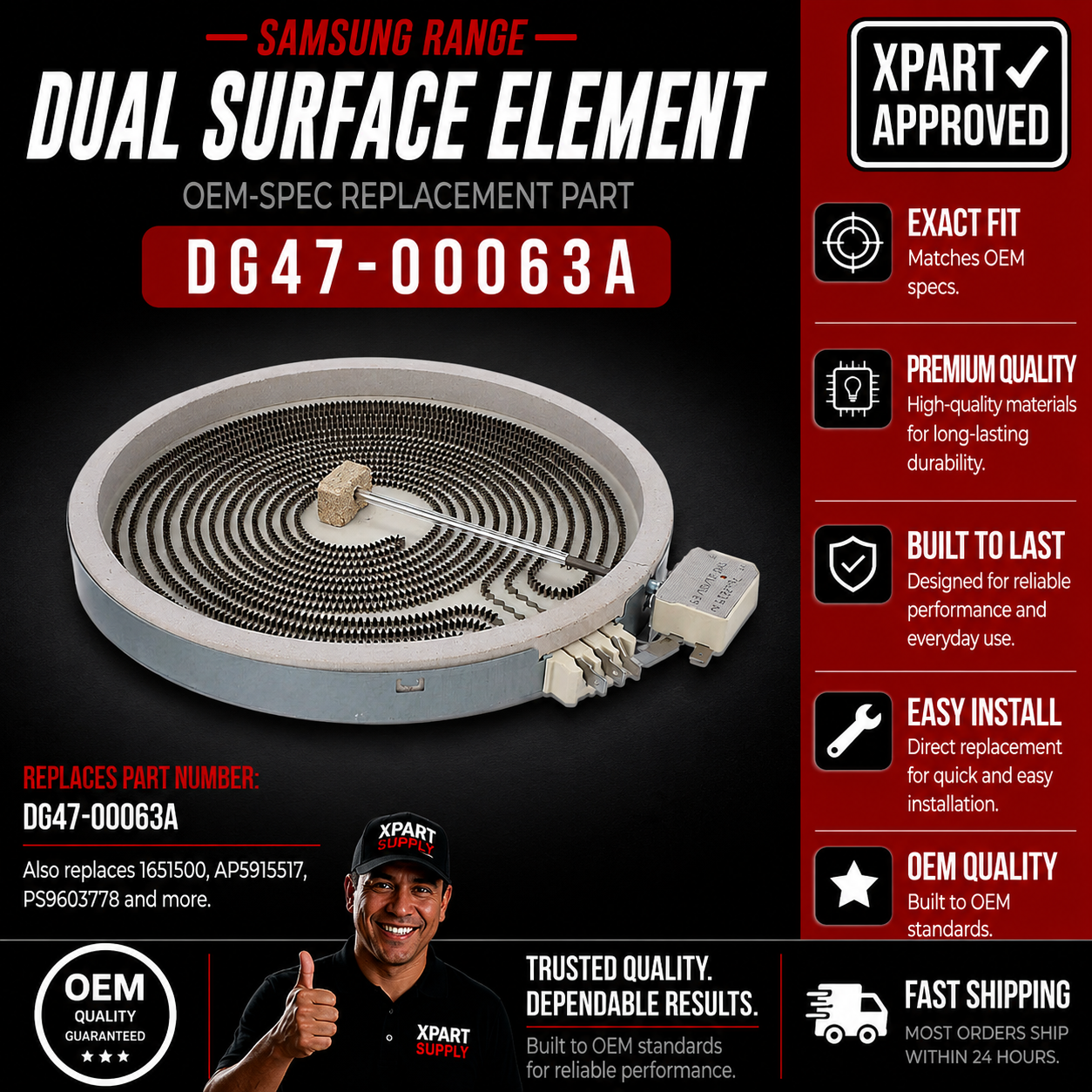 DG47-00063A Range Dual Surface Element