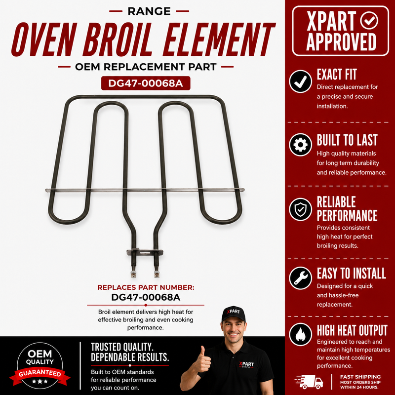Samsung Range Oven Broil Element DG47-00068A — Fixes Oven Not Broiling / No Top Heat