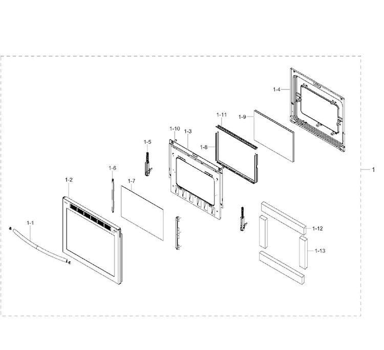Samsung Full Oven Door Assembly DG94-01116B — Fix Broken, Cracked, or Damaged Oven Door