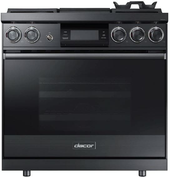 Dacor - 4.8 cu. ft  Dual Fuel Range in Black Stainless - DOP36M94DLM