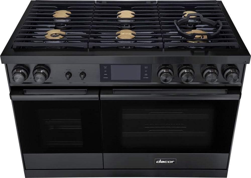 Dacor - 6.6 cu. ft  Dual Fuel Range in Black Stainless - DOP48M86DLM