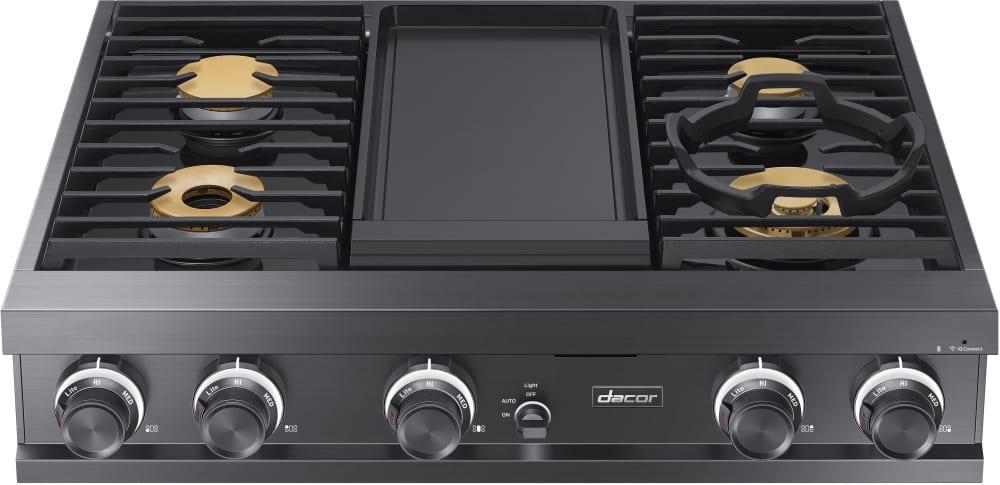 Dacor - 36 inch wide Gas Cooktop in Stainless - DTT36M974LS