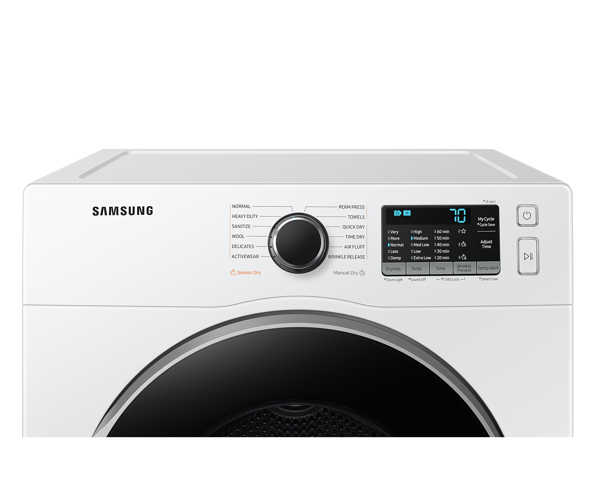 Samsung - 4 cu. Ft  Electric Dryer in White - DV25B6800EW