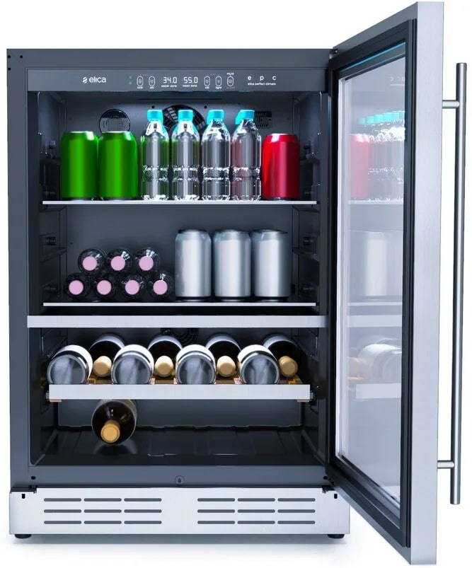 Elica - 23.4 Inch 4.8 cu. ft Beverage Centre Refrigerator in Stainless - EBS52SS1