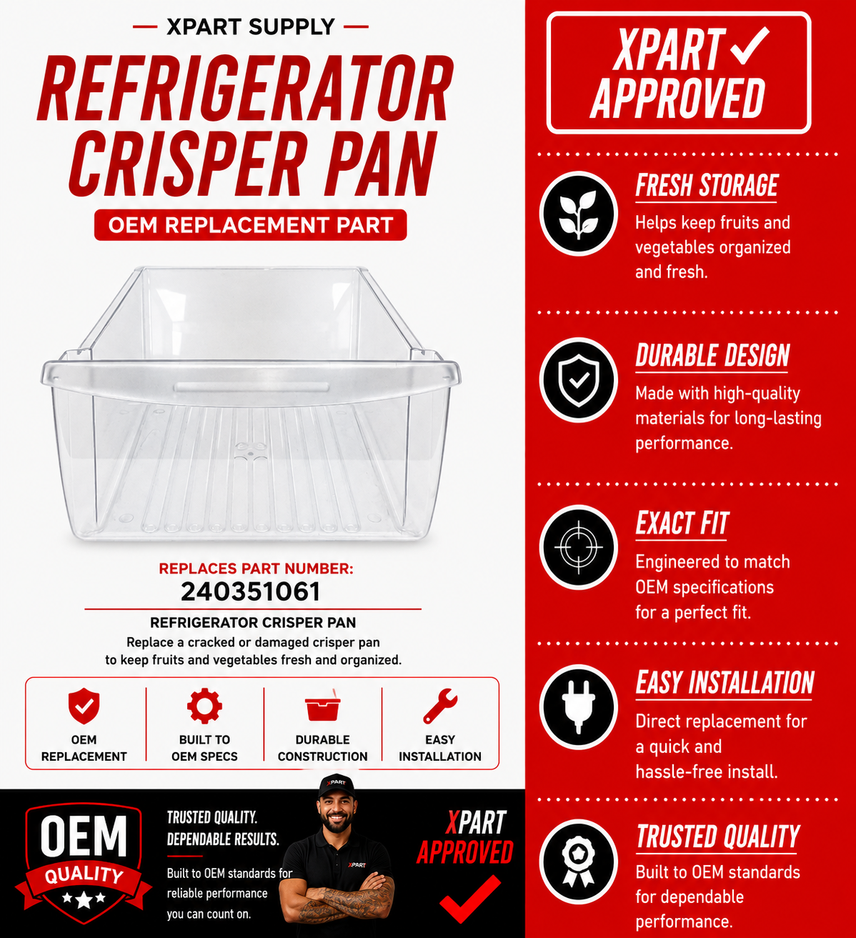 Electrolux Crisper Pan 240351061 — Produce Drawer Not Staying Fresh