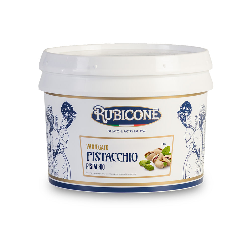 Pistachio Sundae Dessert Topping - 3 KG Bucket - Pistachio Variegate - Rubicone Canada - Made in Italy