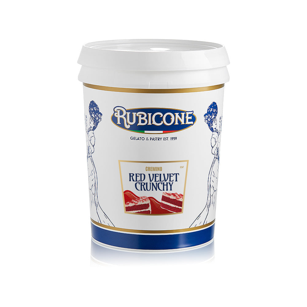 Crunchy Red Velvet Spreadable Filling Cream - Cremino Red Velvet Crunchy - 5 KG Bucket - Rubicone Canada
