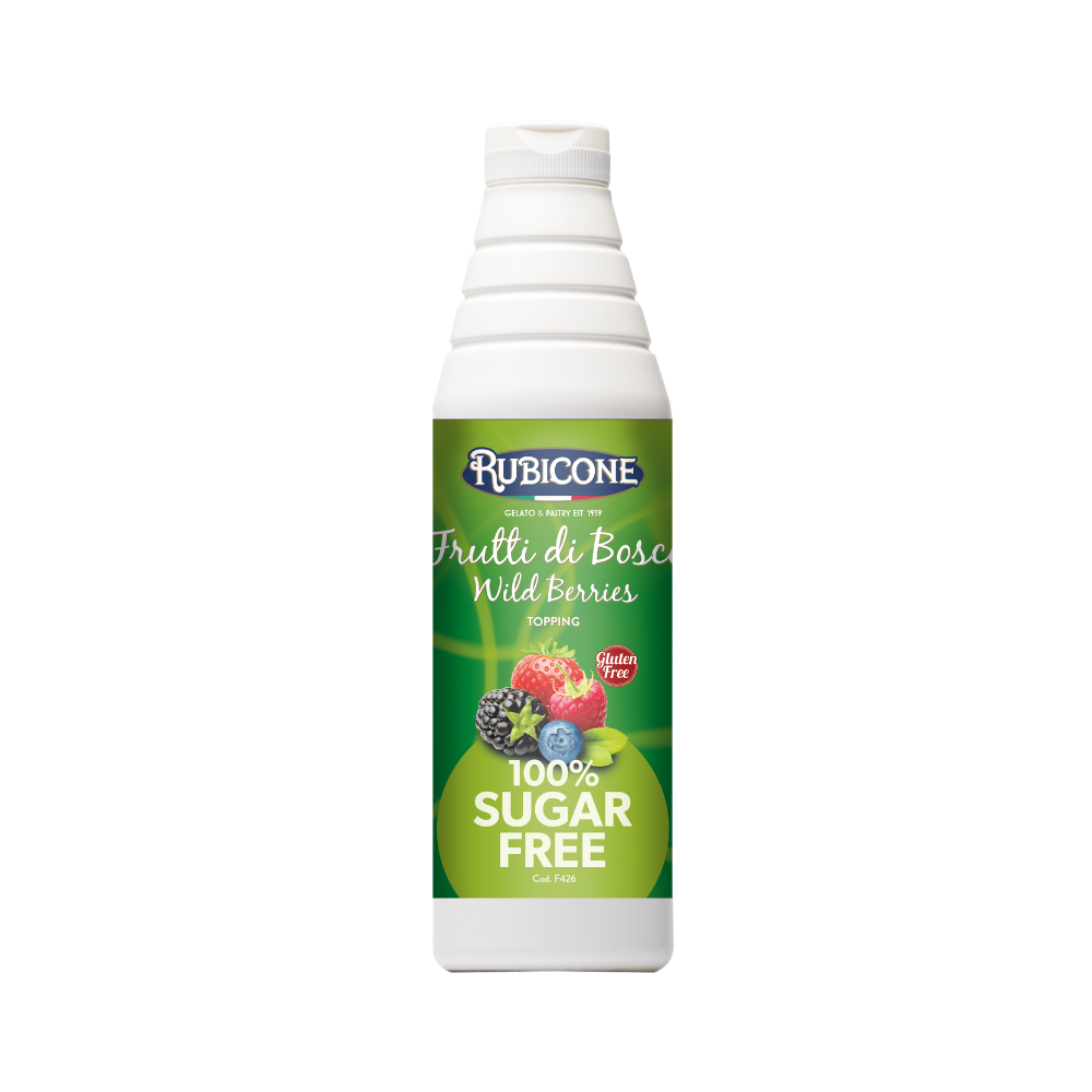 Sugarfree Wild Berries (Mixed Berry) Topping - 1 KG Squeeze Bottle - Rubicone Canada