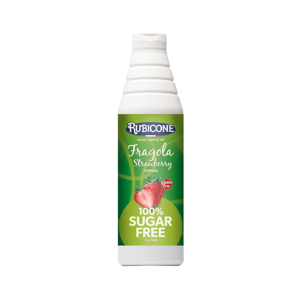 Sugarfree Strawberry Topping - 1 KG Squeeze Bottle - Rubicone Canada