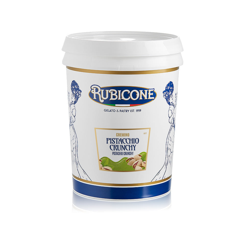 Crunchy Pistachio Spreadable Filling Cream - Cremino Pistachio Crunchy - 5 KG Bucket - Rubicone Canada - Made in Italy