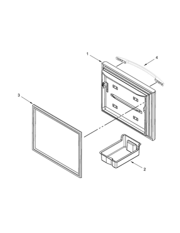 Freezer Door Assembly, Stainless
