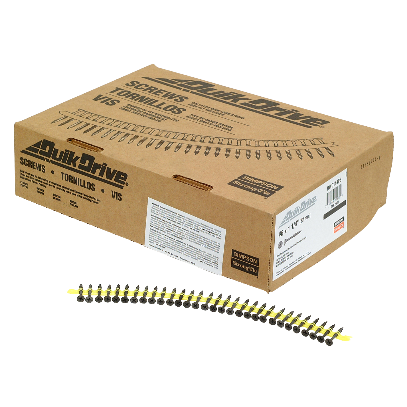#6 x 1-1/4" #2 Phillips Bugle-Head Collated Drywall Screw (2500/BX)