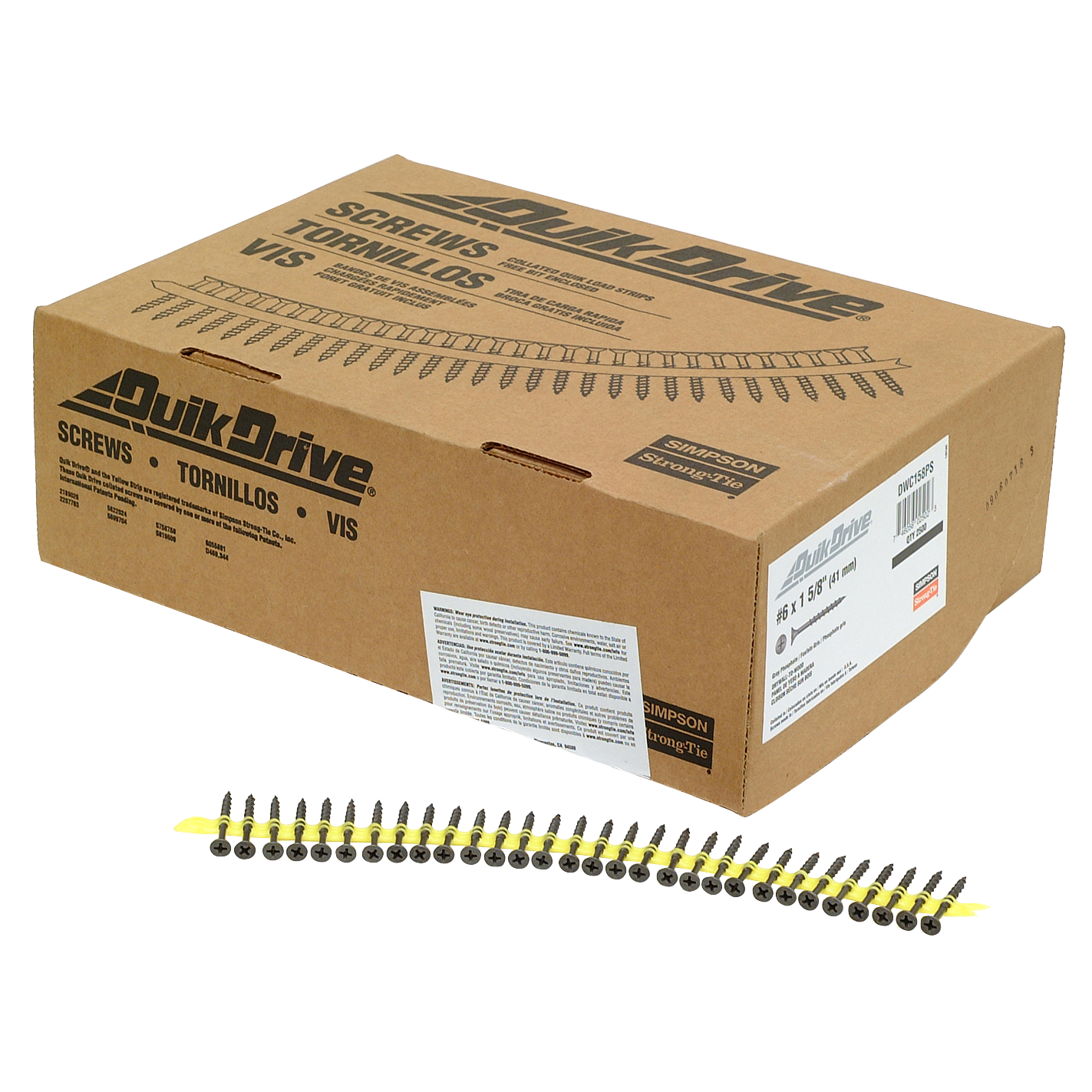 #6 x 1-5/8" #2 Phillips Bugle-Head Collated Drywall Screw (2500/BX)