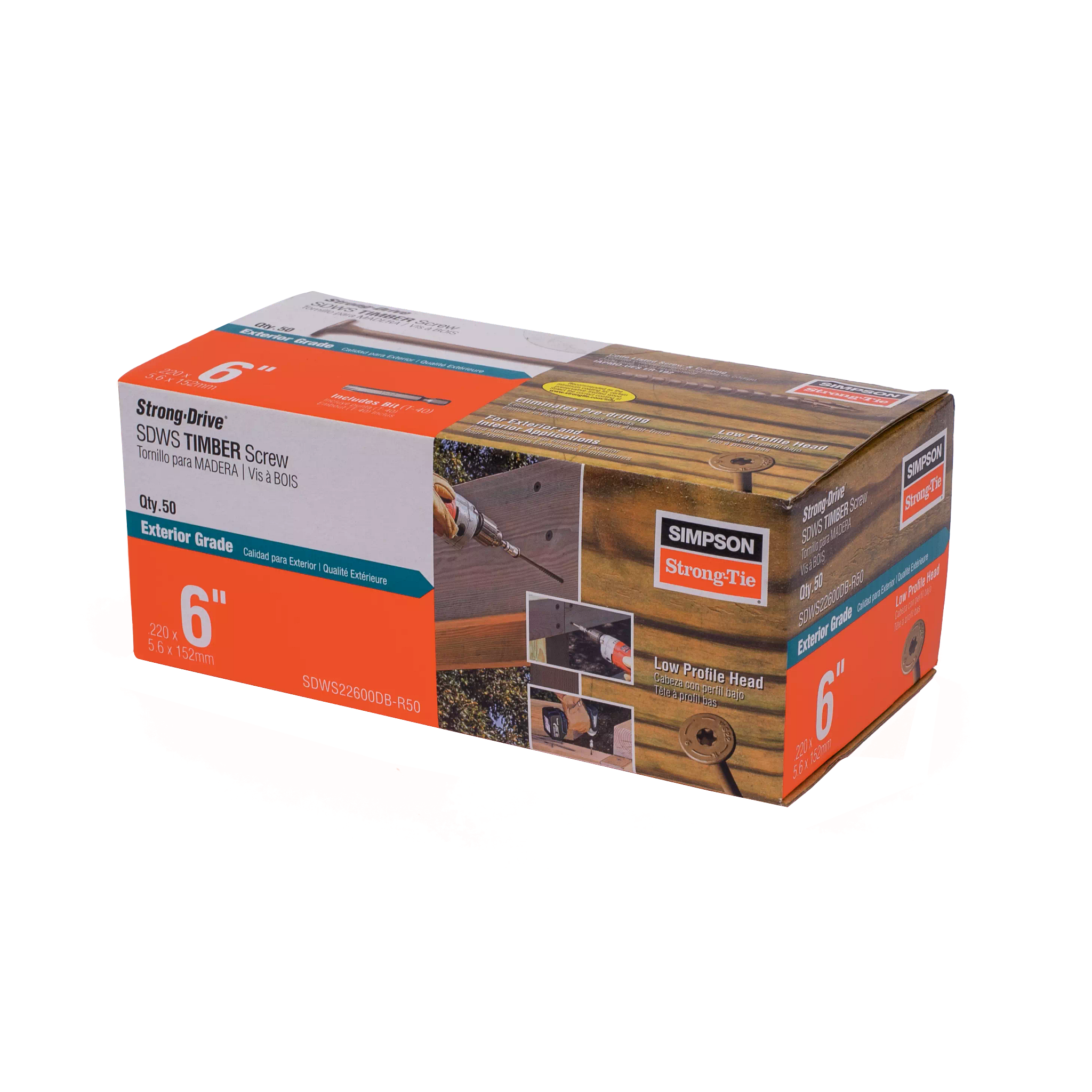 0.220"x6" Strong-Drive® SDWS T40 Timber Screw (50/BX)