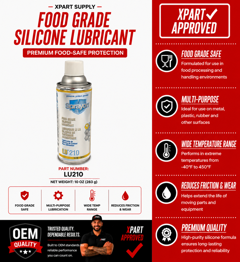 Food Grade Silicone Lubricant LU210 — Fixes Sticking, Squeaking & Friction on Food-Safe Equipment