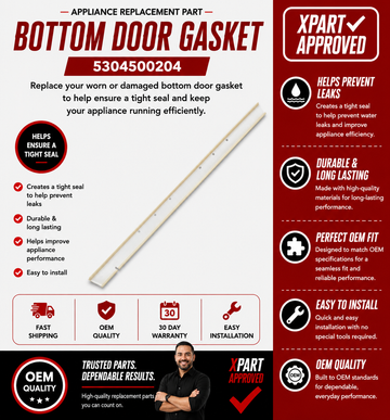 Dishwasher door bottom gasket / door baffle