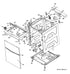 Technical diagram of a washing machine with labeled parts on a white background