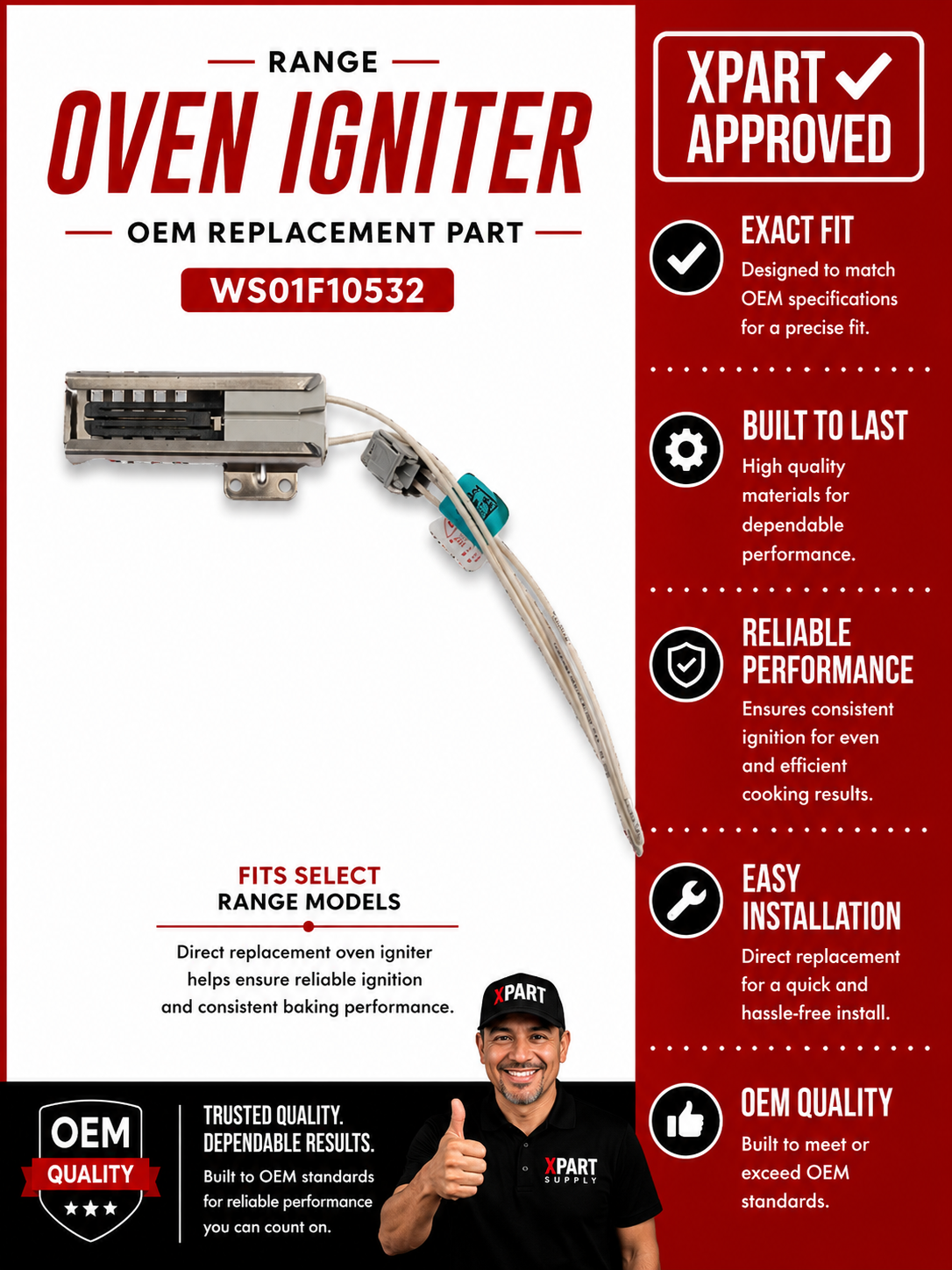 GE Oven Igniter WS01F10532 — Fix Oven That Won't Light or Heat