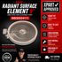 GE Radiant Surface Element WB30X24111 — Fixes Dead or Uneven 9" Burner (Superseded by WG02F10992)