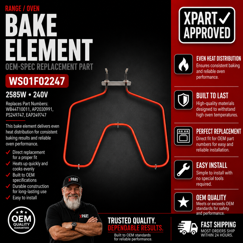 GE Oven Bake Element WS01F02247 — Fixes Oven Not Heating