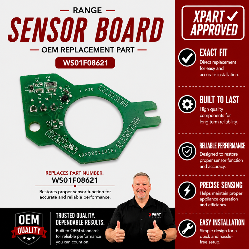 GE Range Sensor Board WS01F08621 — Fix Oven Temperature Errors & Inaccurate Heating