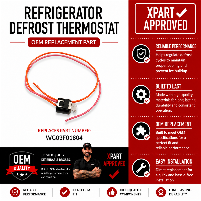GE Refrigerator Defrost Thermostat WG03F01804 — Fix Ice Buildup & Cooling Failure Fast