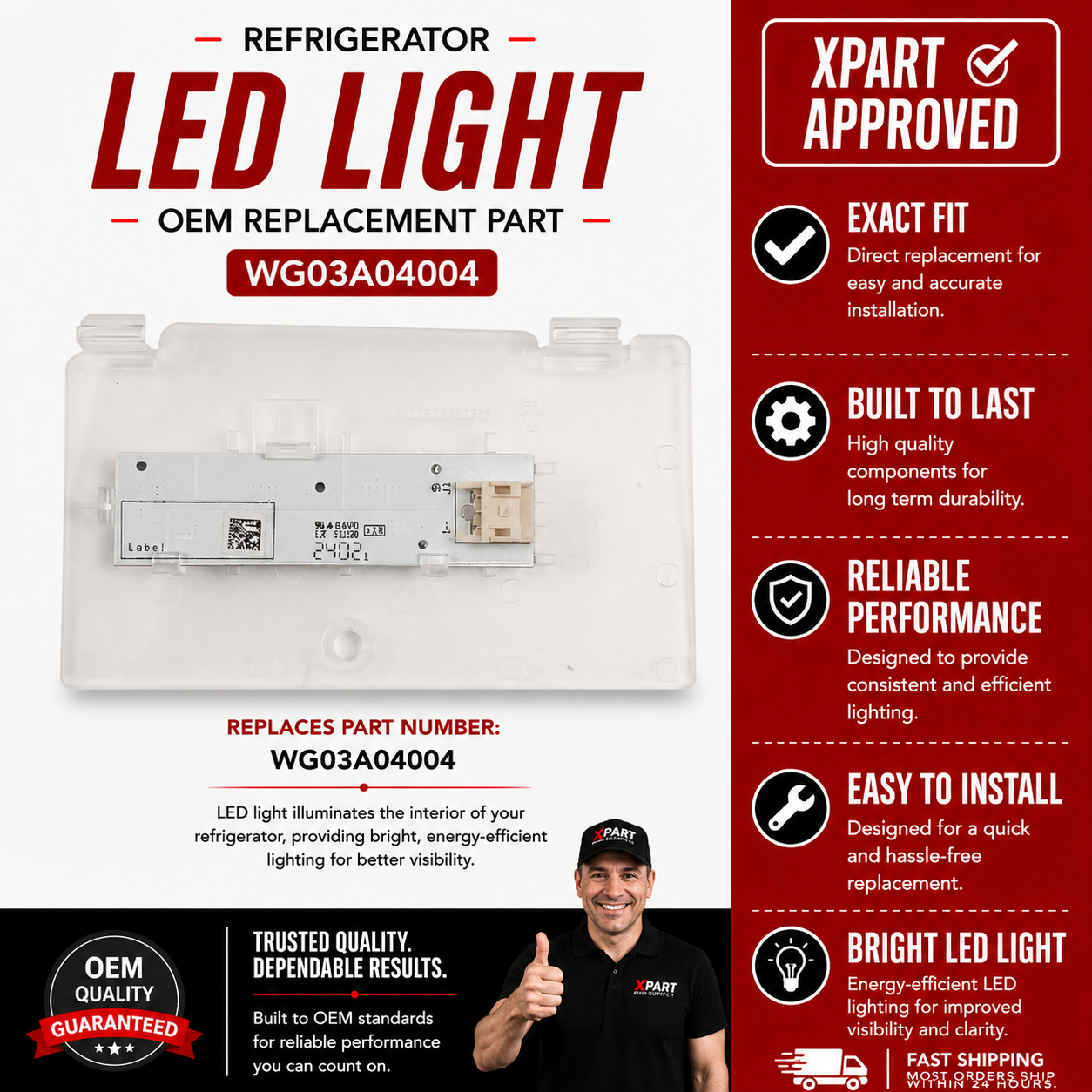 GE Refrigerator LED Light WG03A04004 — Restore Bright Fridge Lighting