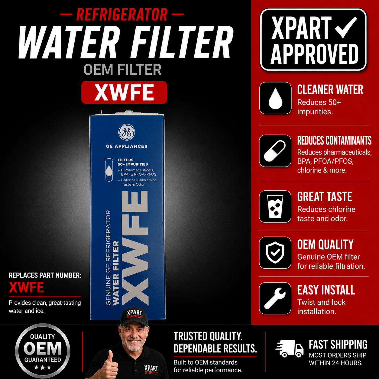 GE Refrigerator Water Filter XWFE — Fix Filter Rejection, Warning Light Won't Reset or Bad Water Taste