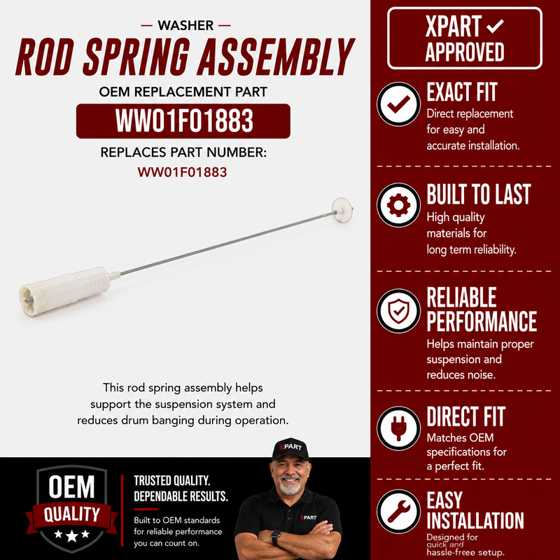 GE Front Rod & Spring Assembly WW01F01883 — Stop Washer Banging & Restore Drum Balance