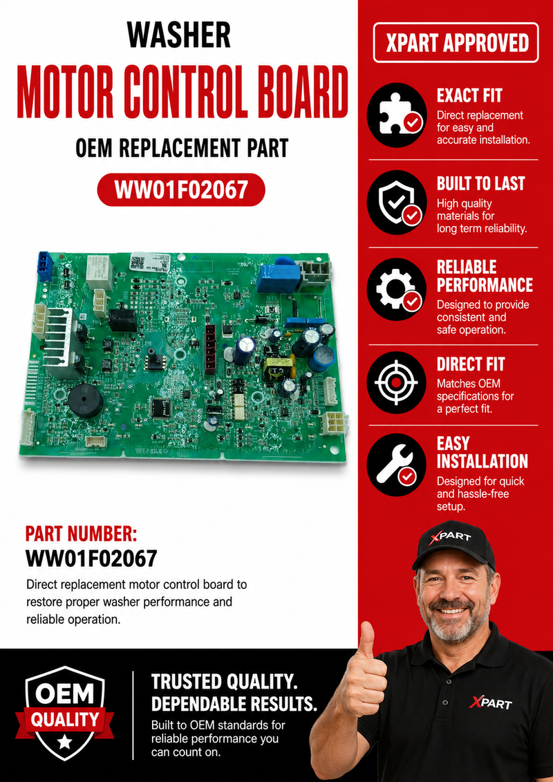 GE Washer Motor Control Board WW01F02067 — Fix Won't Spin, LE Error, Erratic Motor