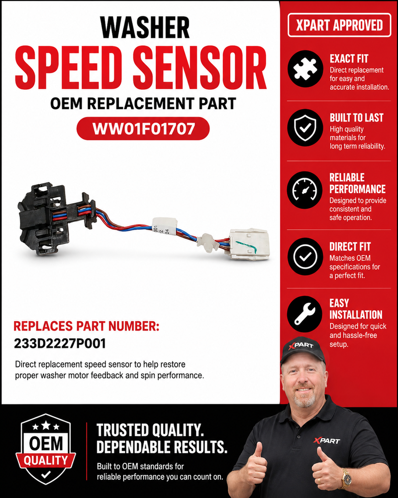 GE Washer Speed Sensor WW01F01707 — Fix Won't Spin, Speed Errors & Erratic Drum