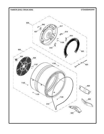 Dryer control panel housing (backsplash assembly)