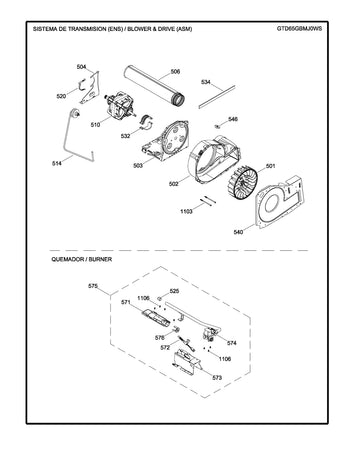 Dryer Gas Valve & Burner