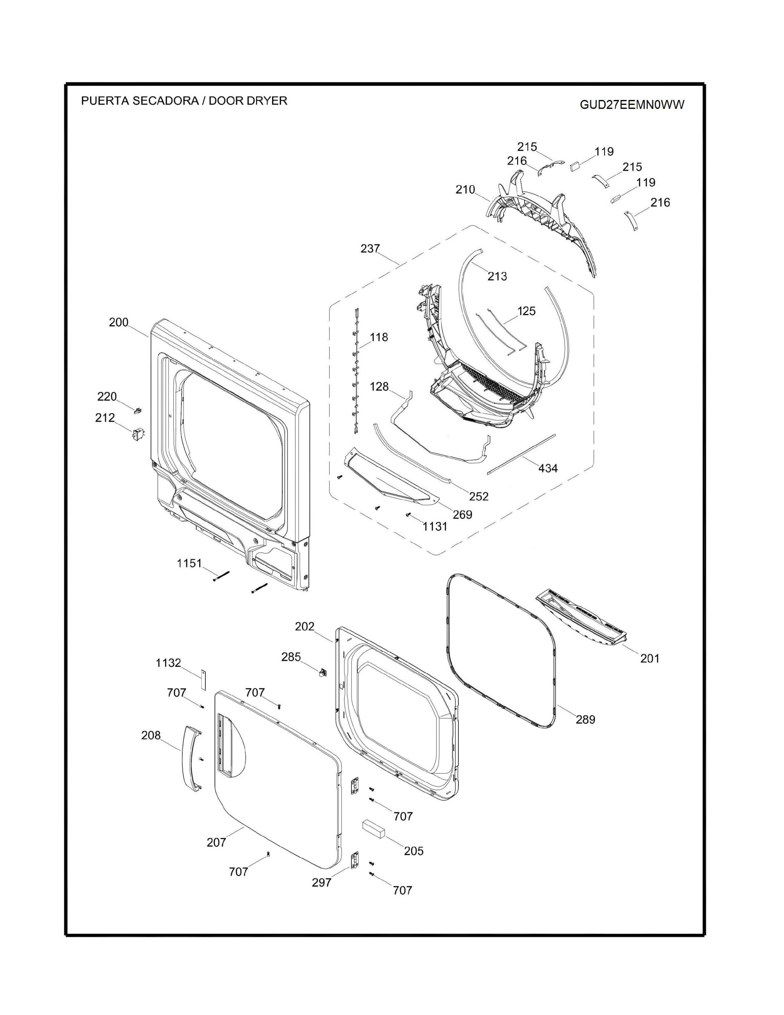 WW01F01963 Laundry Center Trap Duct Assembly - XPart Supply Ltd.