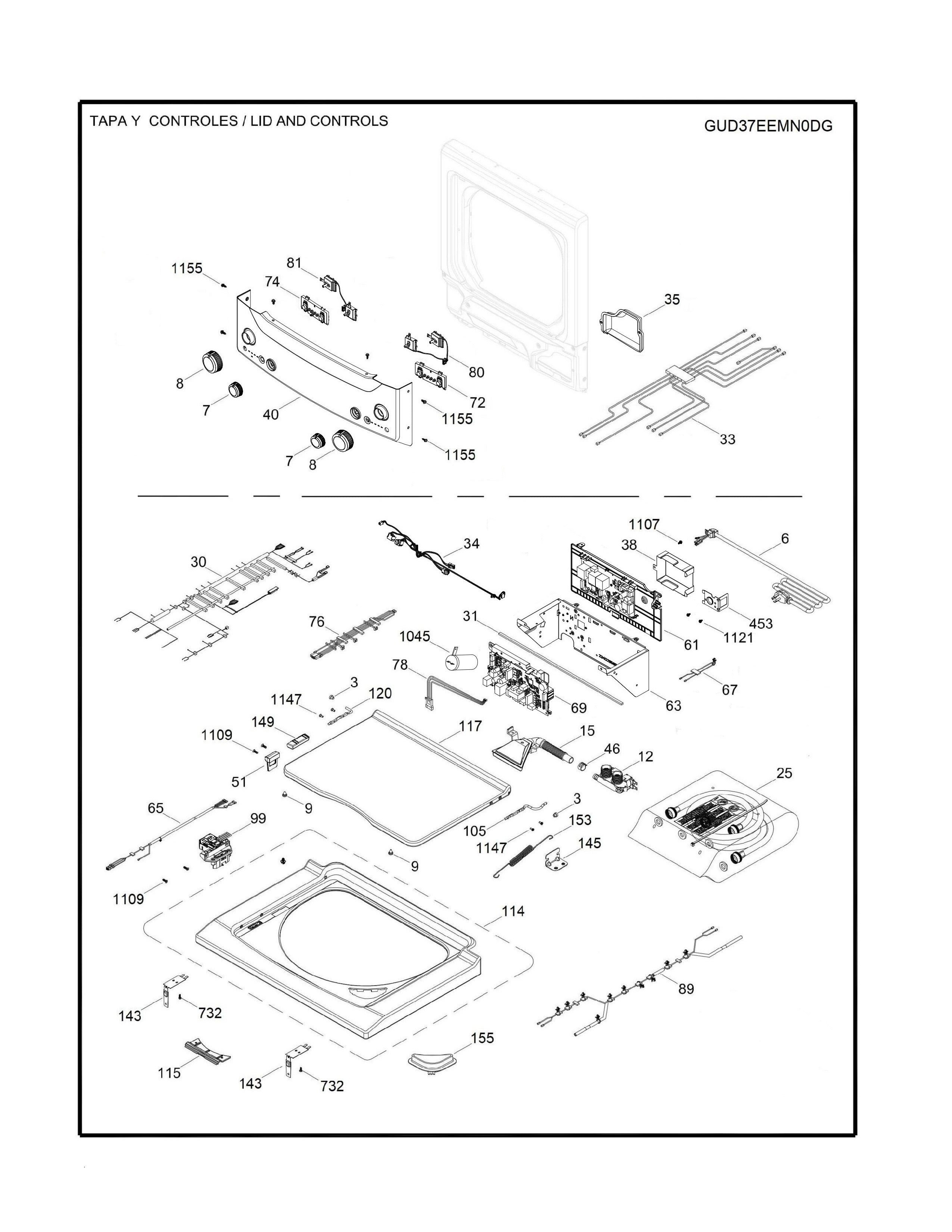 WW03F00557 Washer/Dryer Board UI Assembly - XPart Supply Ltd.
