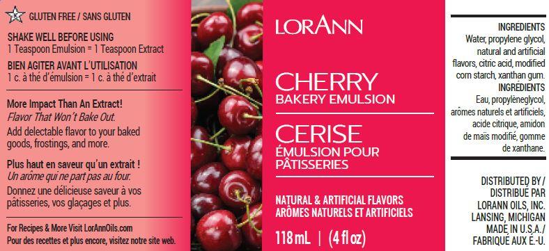 Cherry Bakery Emulsion - 4 oz. - 16 oz., 1 Gallon, 5 Gallons - Bakery Emulsions Canada - Ships Free Within Canada on Orders Above CAD $199