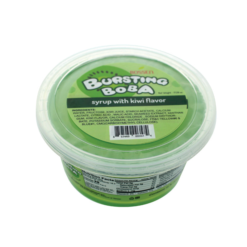 Kiwi Bursting Boba® | Popping Boba | 490g Mini Tub | 6 Mini Tubs Per Case | 90 Cases Per Pallet