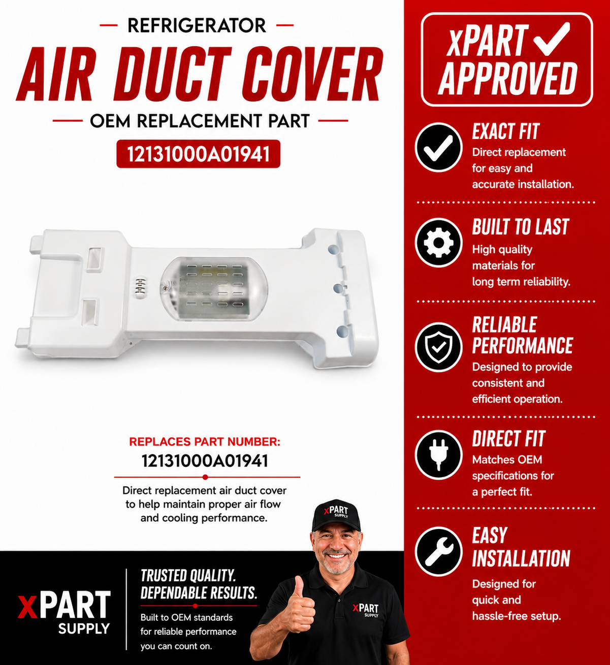 Insignia Thomson Air Duct Cover 12131000A01941 — Restores Airflow & Cooling Efficiency
