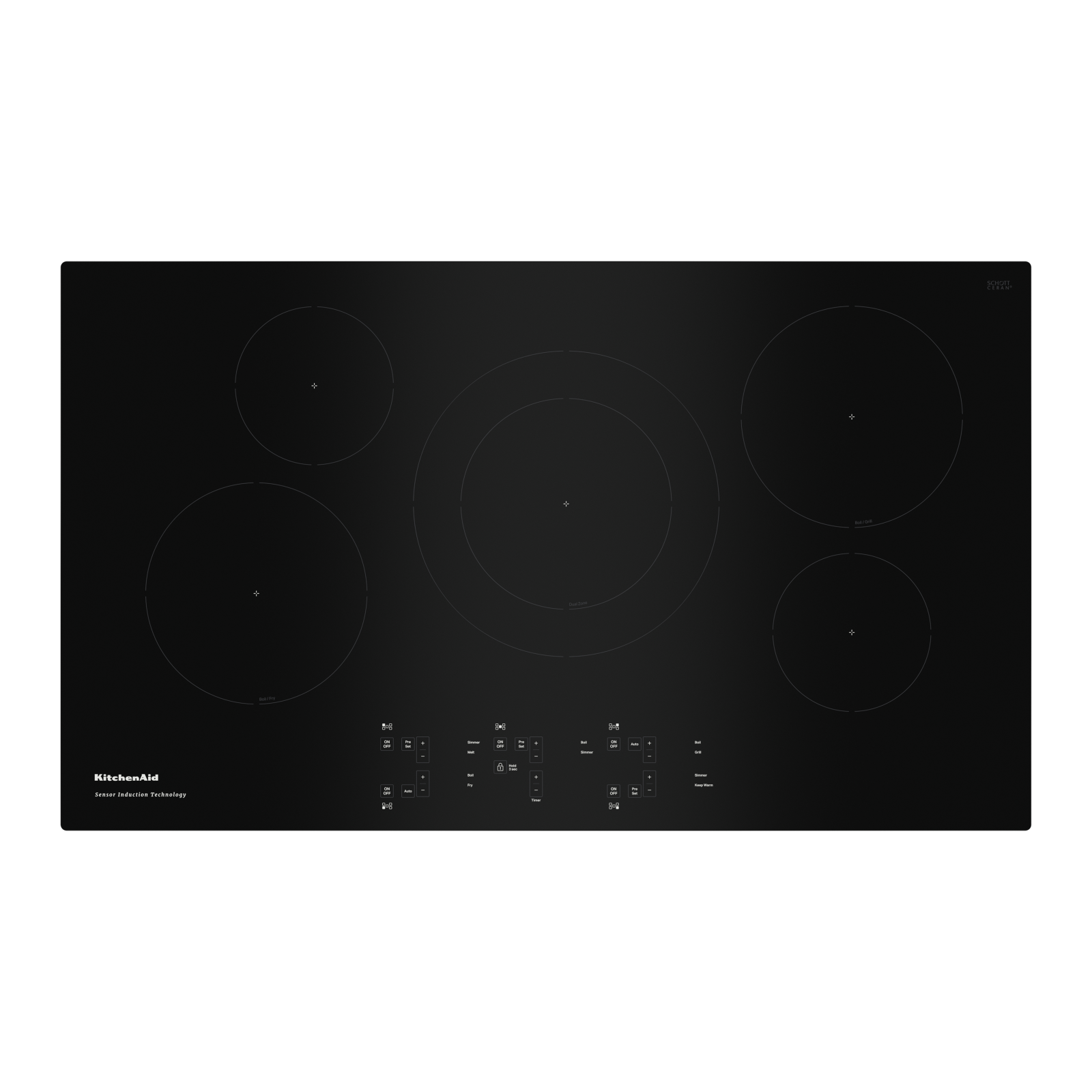 KitchenAid - 35.5625 inch wide Induction Cooktop in Black - KCIG556JBL