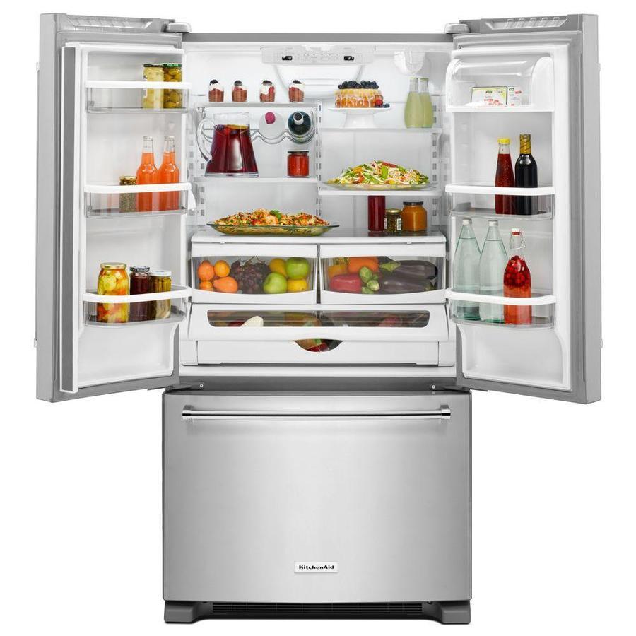 KitchenAid - 35.75 Inch 20 cu. ft French Door Refrigerator in Stainless - KRFC300ESS