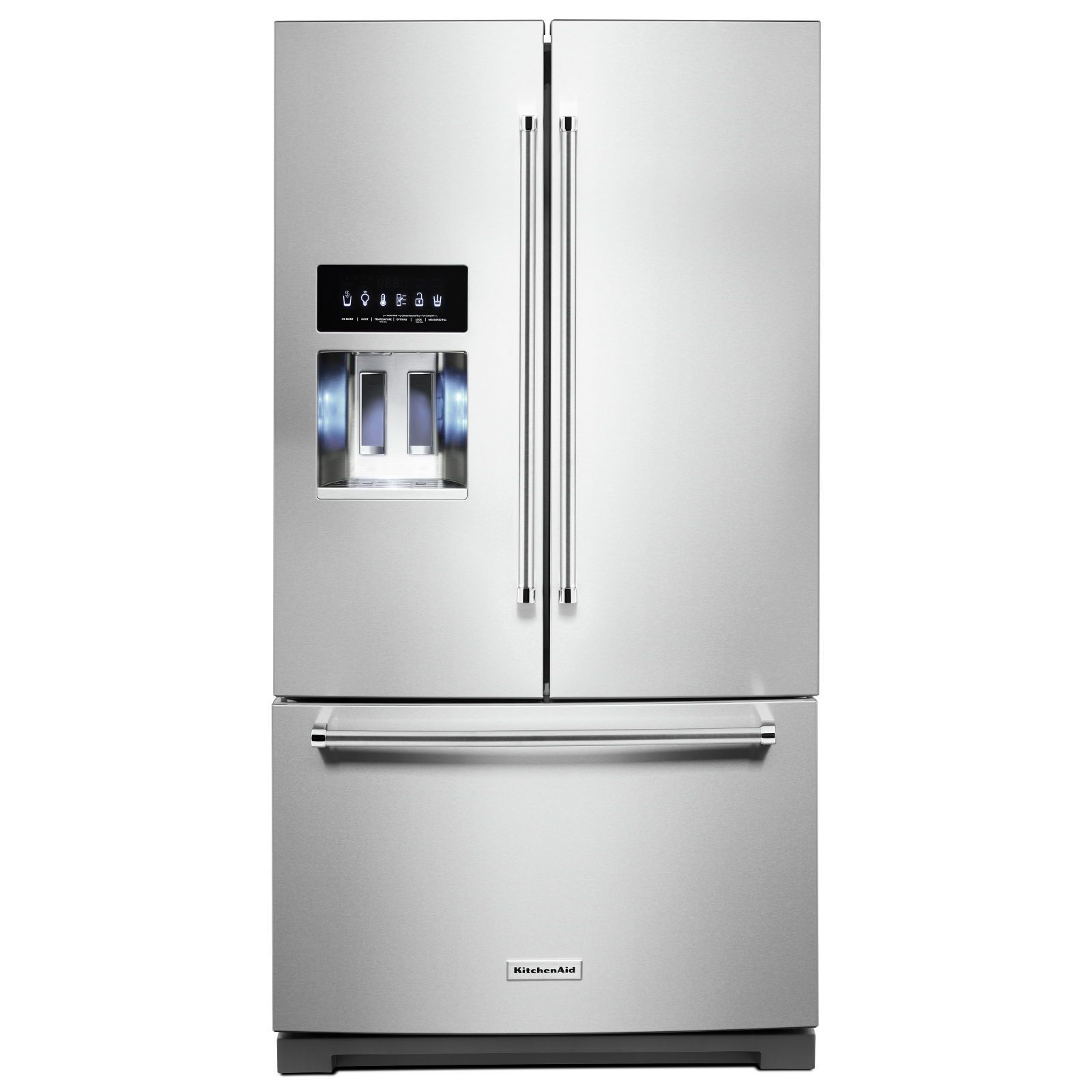 KitchenAid - 35.94 Inch 27 cu. ft French Door Refrigerator in Stainless - KRFF577KPS