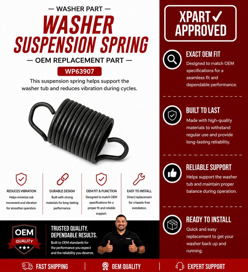 Kenmore Suspension Spring WP63907 — Fixes Washer Vibration and Tub Banging