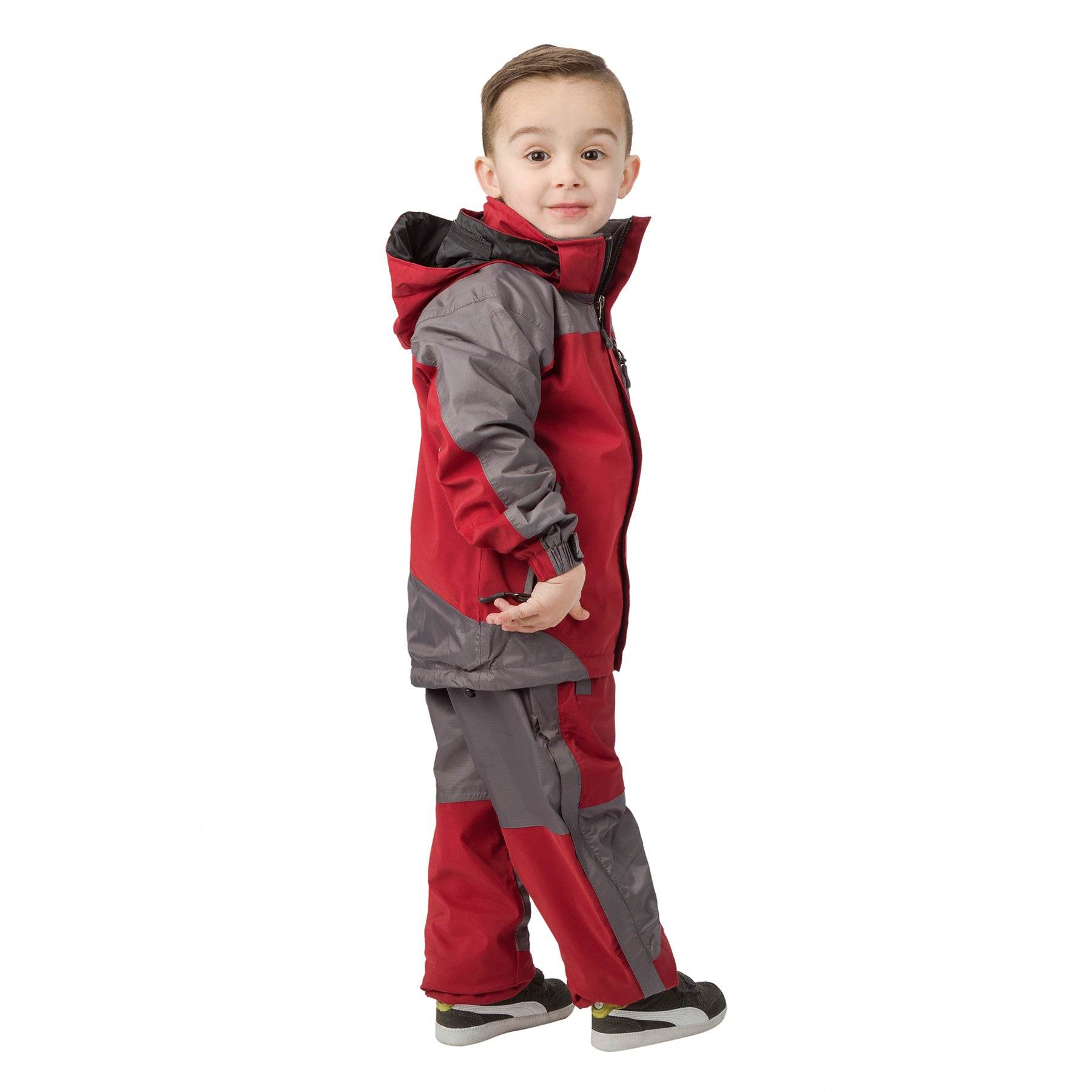 Kids Unisex Gorak Shep Outershell Pants – Burgundy / Grey