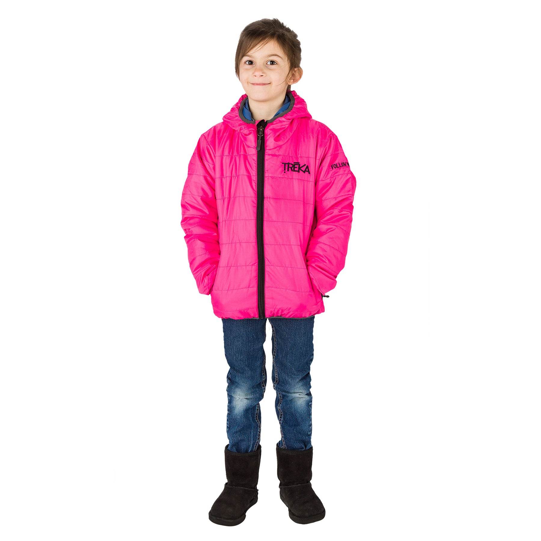 The Lukla Kids Unisex Insulated Jacket 150 GSM- Pink