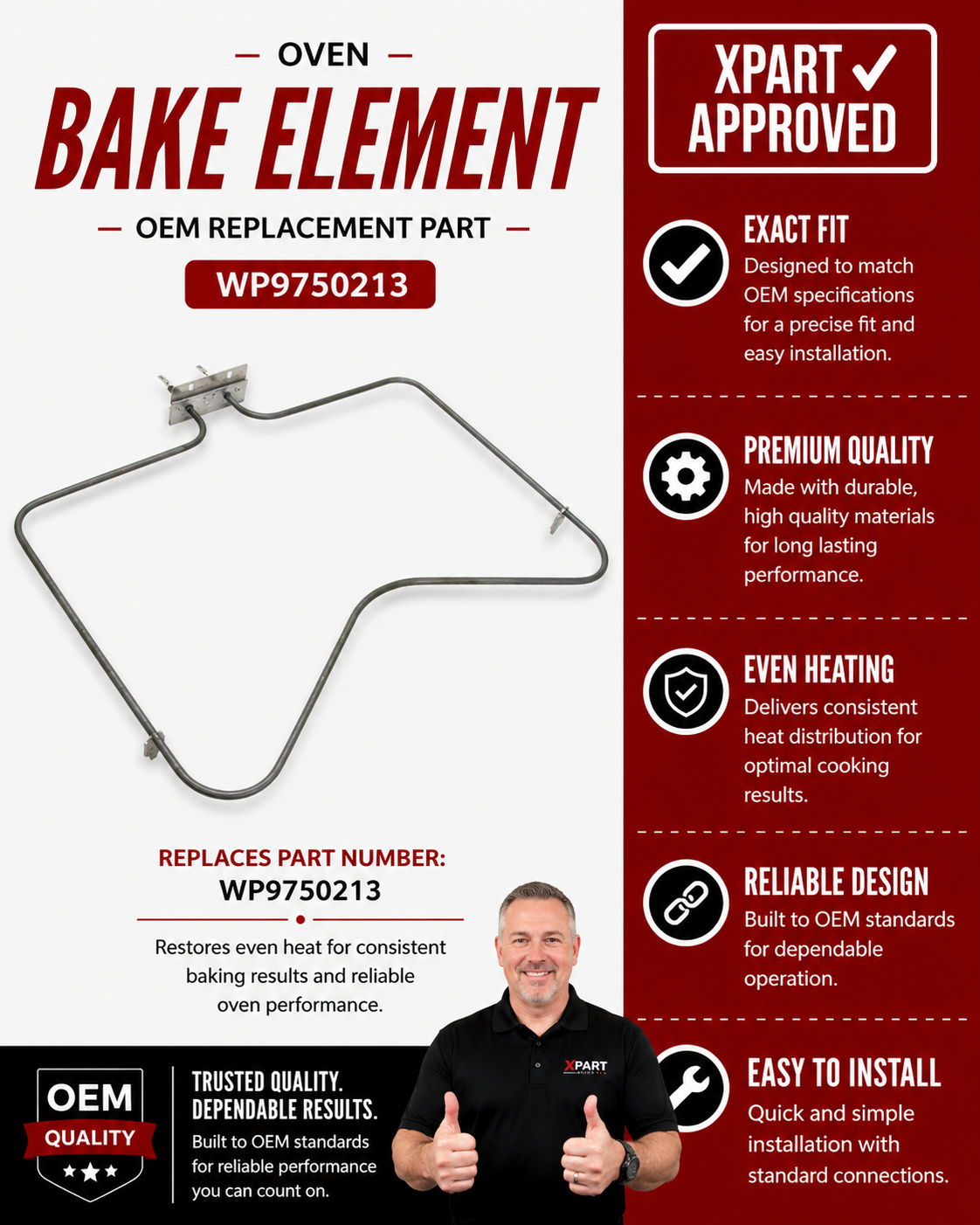 KitchenAid Oven Bake Element WP9750213 — Fix Oven Not Heating